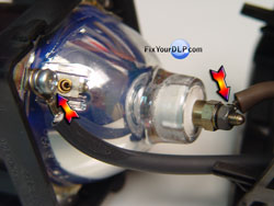 Sony XL-2500 Bornes de coneccion de Lampara