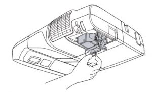 BrightLink-450Wi_projector_remove_Epson_ELPLP57_replacement_lamp