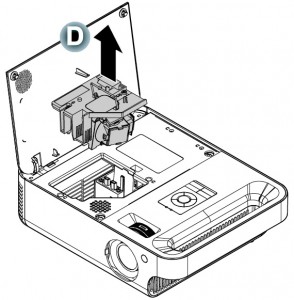 BenQ_SP820_projector_lamp_removal_BenQ CS.5J0DJ.001_projector_ lamp