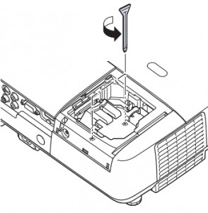 Epson-EX70-projector-lamp-screw-loosen-Epson-ELPLP41-lamp