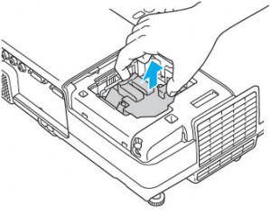 Epson-PowerLite-S5-lamp-removed-Epson-ELPLP41-lamp