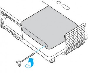 Epson-PowerLite-S5-projector-cover-screws-removed-Epson-ELPLP41-lamp