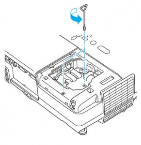 Epson-PowerLite-S5-remove-lamp-screws-Epson-ELPLP41-lamp