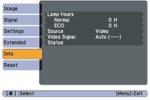 Epson_EB-W10_projector_Epson_ELPLP58_check_projector_lamp_hours