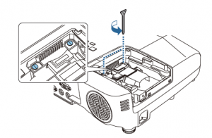 Epson_EB945_projector_lamp-Epson ELPLP78_remove_screws