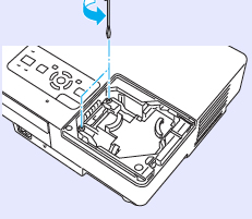 Epson_EMP-1715_loosen_screws_Epson_ELPLP38_projector_lamp