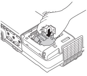 Epson-EMP-410WE-insert-new-lamp-Epson-ELPLP42-lamp