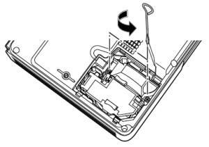 Epson_PowerLite-732_loosen_ELPLP32_projector_lamp_screw_Epson ELPLP32 