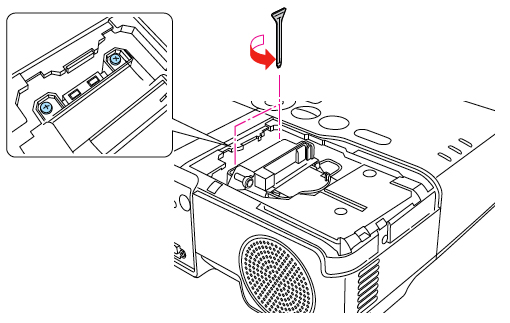 Epson_Powerlite_910W_loosen_screws_Epson_ELPLP_22