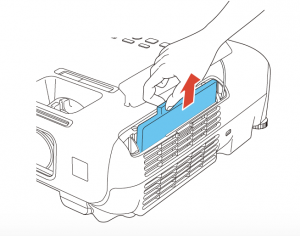 Epson_PowerLite_1222_remove_air_filter