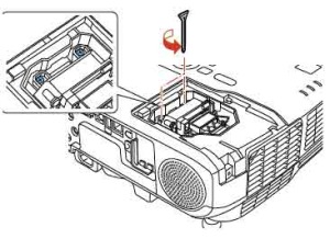 Epson_PowerLite_92_projector_Epson_ELPLP60_remove_projector_lamp_screw