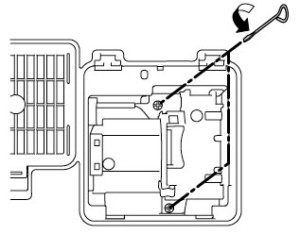 Epson-EMP-TW1000-loosen-lamp-screws-Epson-ELPLP39-lamp