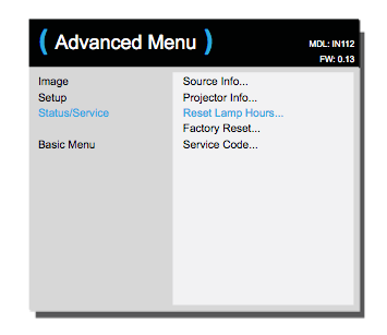 InFocus_IN124ST projector_lamp_SP-LAMP-083_reset_lamp_timer