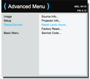 Infocus_-IN112_projector_reset_InFocus_SP-LAMP-069_projector_lamp_timer