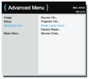 Infocus_IN122_projector_Infocus_SP-LAMP-070_reset_lamp_timer