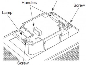 Sanyo PLC-XE33 Lamp Cage, Sanyo POA-LMP132 (service parts no 610 345 2456)