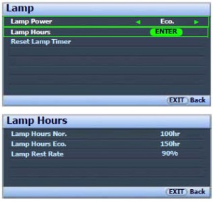 BenQ SP830 lamp hour information, BenQ 5J.J1Y01.001 projector lamp