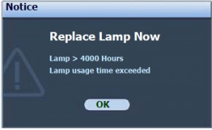 BenQ MP22 third lamp warning message, BenQ 9E.Y1301.001 lamp