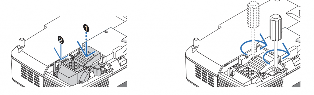 NEC NP62_projector_lamp_ NEC NP09LP_insert_new_lamp