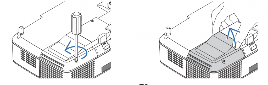 NEC NP62_projector_lamp_ NEC NP09LP_remove_lamp_cover