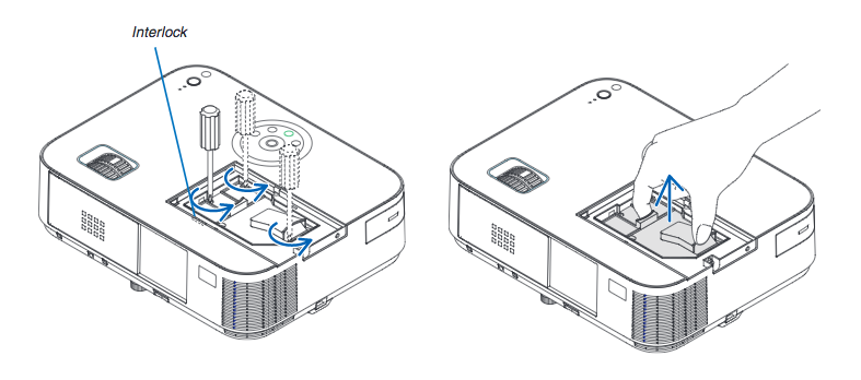 NEC_M282X_projector_lamp_NEC NP27LP_remove