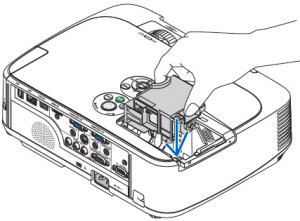 NEC_M260W_projector_install_new_NEC_NP16LP_projector_lamp