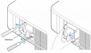 NEC_NP1000_projector_remove_NEC-NP01LP_lamp