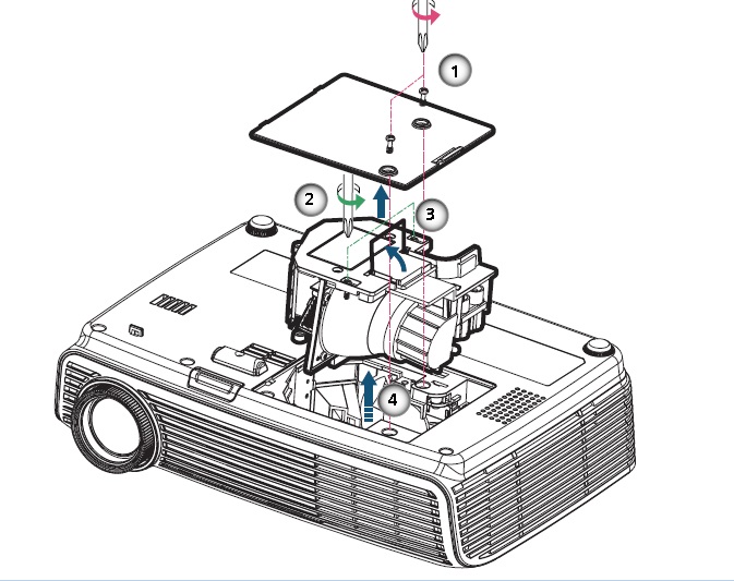 Optoma HD65_Optoma BL-FS180C_install_new_projector_lamp