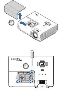 Optoma_EH500_projector_Optoma_BL-FU310B_remove_lamp