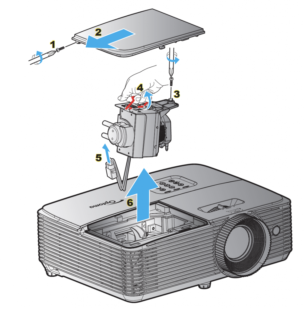 Optoma_projector_HD143X_replace-lamp