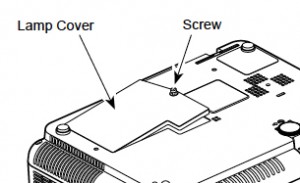 Sanyo PLC-XW56 Lamp Cover, Sanyo POA-LMP107 (service parts no 610 330 4564)