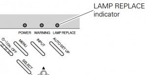 PLC-SU70/PLC-XU73/PLC or PLC-XE40/PLC-XE45 or PLC-XU74 or PLC-XU83/PLC-XU86 or PLC-XU84/PLC-XU87 Lamp replacement indicator