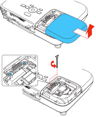 PowerLite_Home-Cinema_750HD_Epson_ELPLP67_remove_projector_lamp