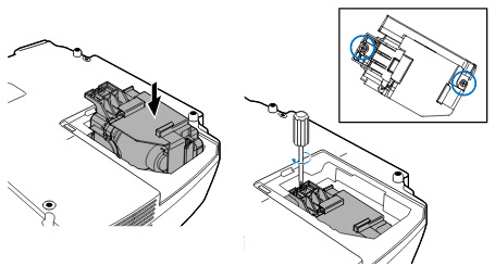 Projector_VT480_install_new_NEC-VT85LP_projector_lamp