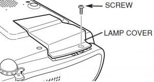 Remove Lamp Cover on Sanyo PLV-Z1C Projector_lamp