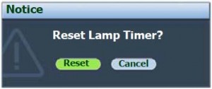 BenQ MP511 Reset Lamp option