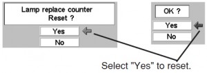 Second Lamp Reset Screen for Sanyo PLV-Z1C Projector_lamp