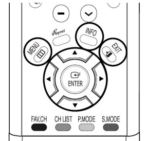 Samsung HP-R5052_using_remote_for_menu