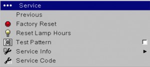 ASK Proxima M6 Service Menu, ASK Proxima SP-LAMP-033