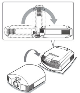 Sony_VPL-HW30ES_projector_LMP-H202_turning_over_to_replace_projector_lamp