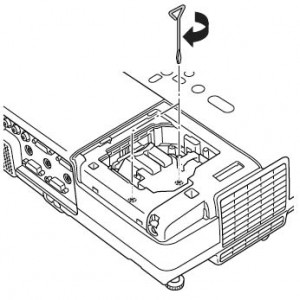 Epson-Powerlite-83C-tighten-screws-Epson-ELPLP42-lamp