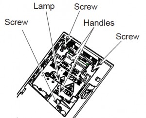 Sanyo PLC-XU305/PLC-XU355 Projector Lamp Cage, Sanyo POA-LMP131 (service parts no 610 343 2069)