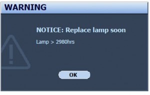 BenQ W6000 Second Warning Message, BenQ 5J.J2605.001 lamp