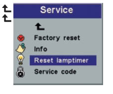 ASK DP-6150 lamp reset menu, ASK LAMP-026