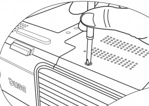 BenQ CP120C lamp cover screw, BenQ 5J.00S01.001