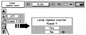 Sanyo PLC-SE10 Lamp Reset Option