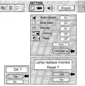 ASK Proxima DP-5900 lamp reset, ASK Proxima POA-LMP14