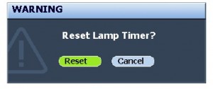 BenQ W2000 lamp reset warning, BenQ 5J.05Q01.001