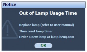 BenQ MP576 final lamp warning, Ben Q 5J.J0A05.001